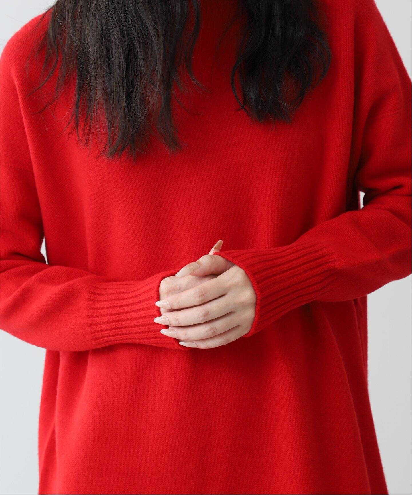 POSTELEGANT/ポステレガント】 fine wool high neck long kni（ニット 