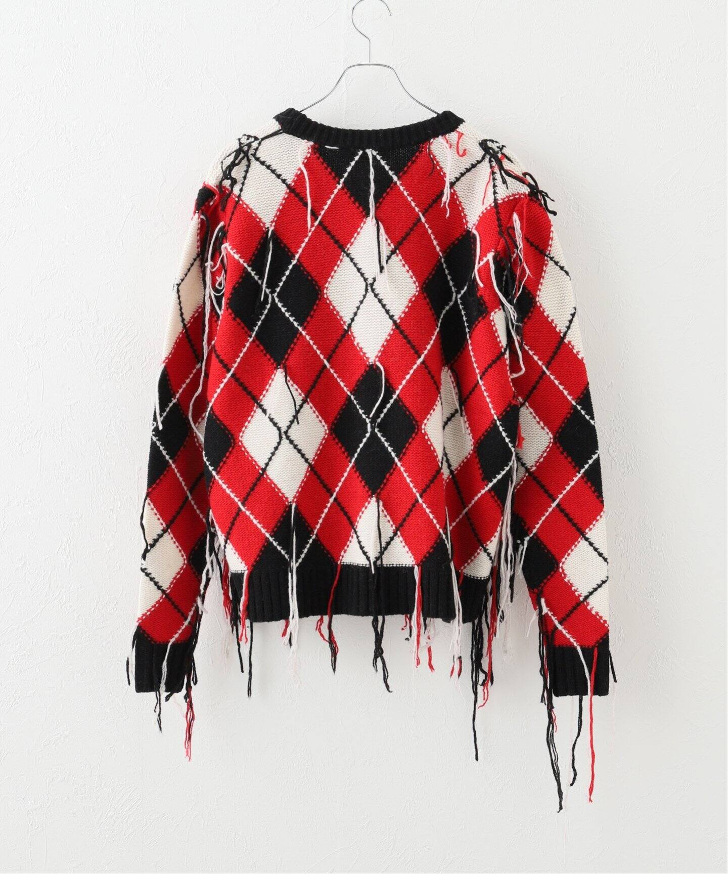 CHARLES JEFFREY LOVERBOY】 Knitted GUDDLE ARGYLE CARDI 