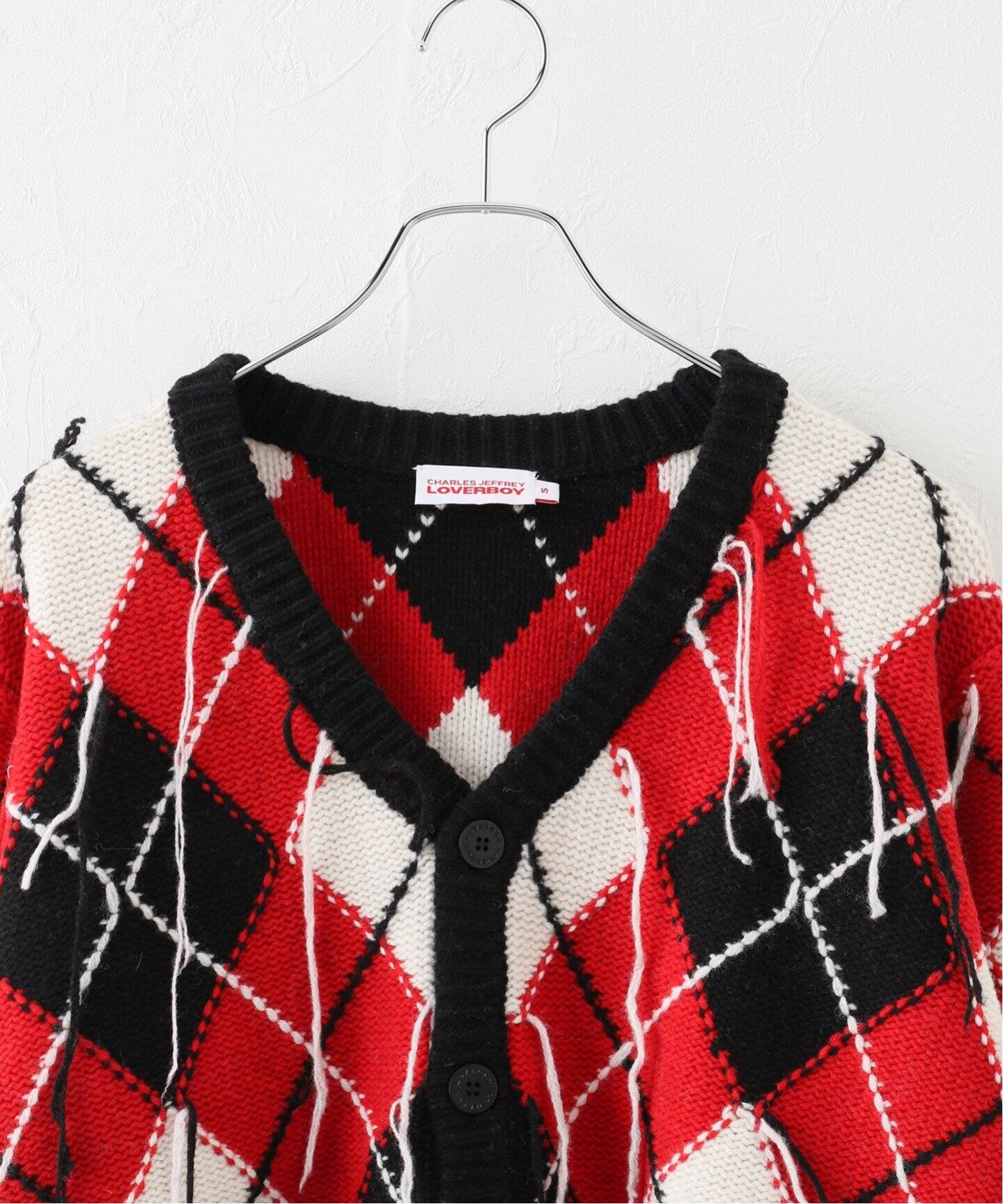 CHARLES JEFFREY LOVERBOY】 Knitted GUDDLE ARGYLE CARDI  