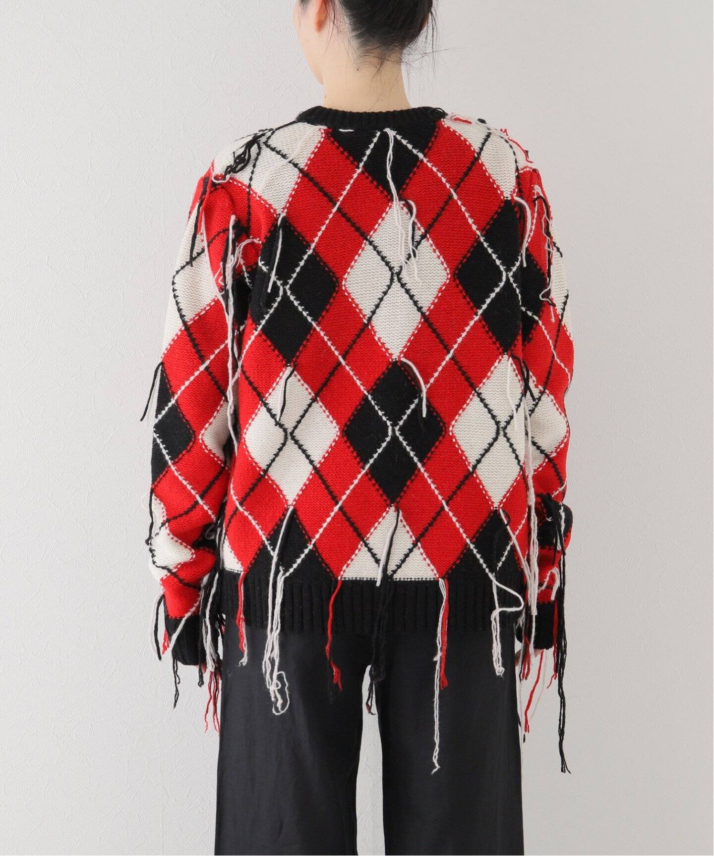 CHARLES JEFFREY LOVERBOY】 Knitted GUDDLE ARGYLE CARDI 