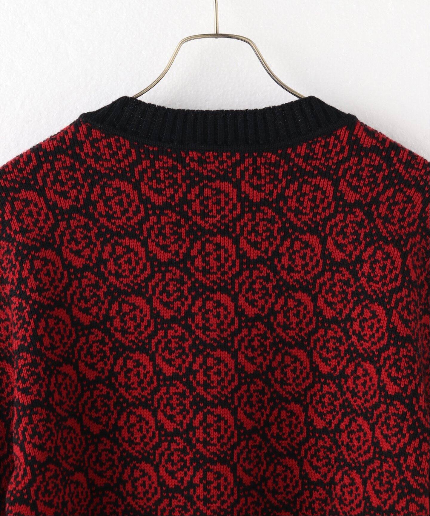 ERNEST W. BAKER / アーネストダブルベイカー】ROSE JACQUARD CARDIGAN 