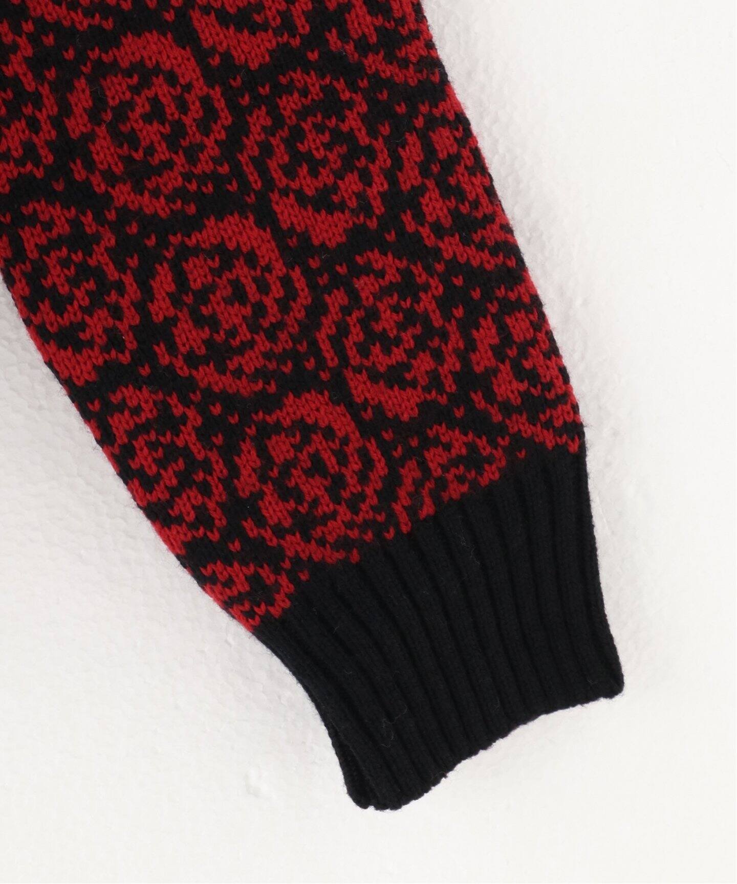 ERNEST W. BAKER / アーネストダブルベイカー】ROSE JACQUARD CARDIGAN 