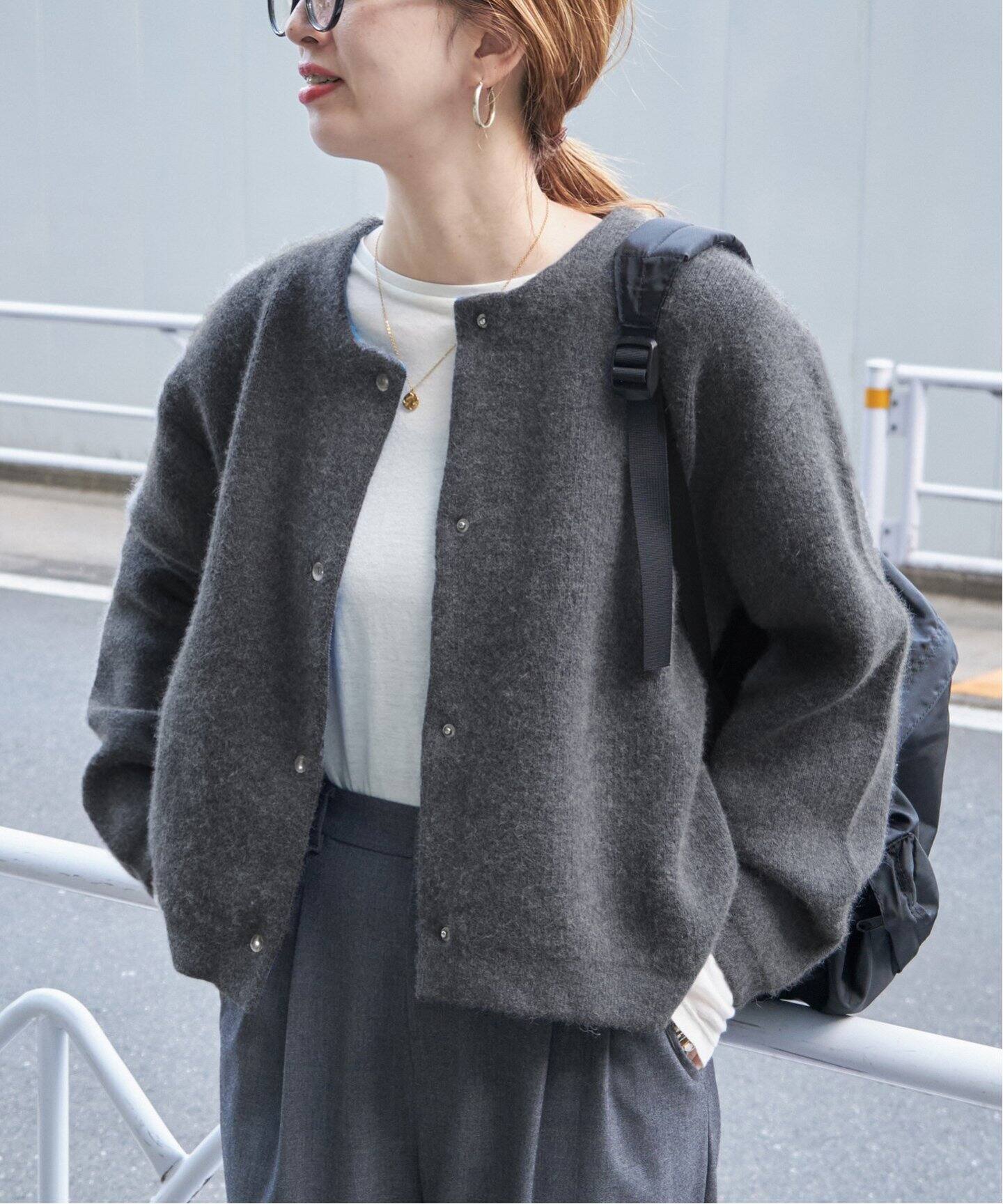 追加》2層スムース編みニットブルゾン（カーディガン）｜B.C STOCK