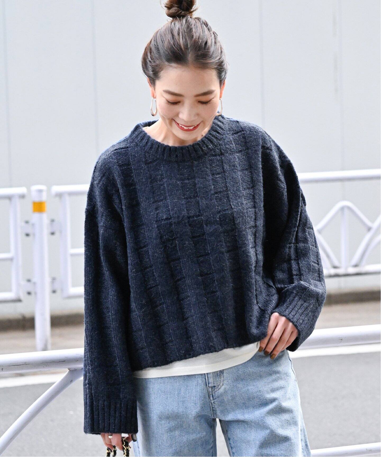 M.P Studios 浮かば オーバーサイズニットプルオーバー 