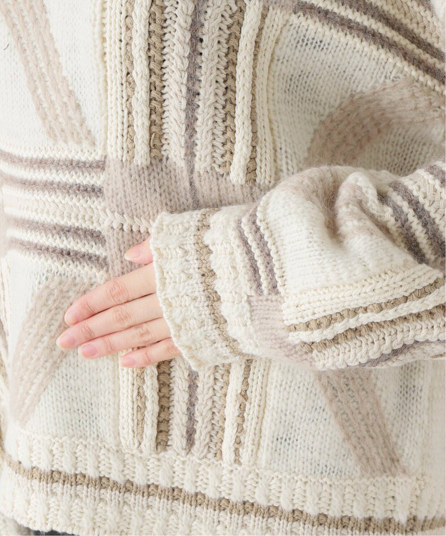 TODAYFUL / トゥデイフル】Geometric Hand Knit（ニット／セーター 