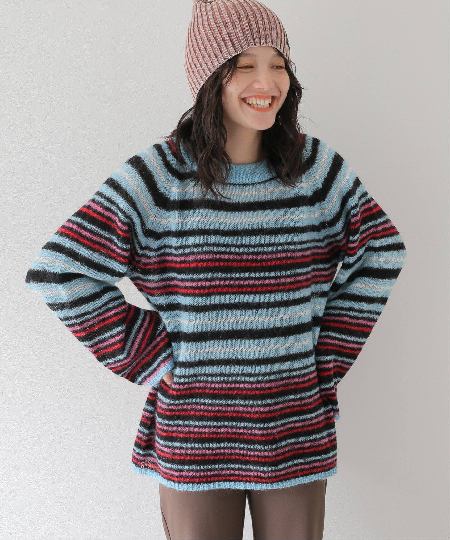 NOMA t.d./ノーマティーディー】Multi Stripe Mohair Sweater（ニット 