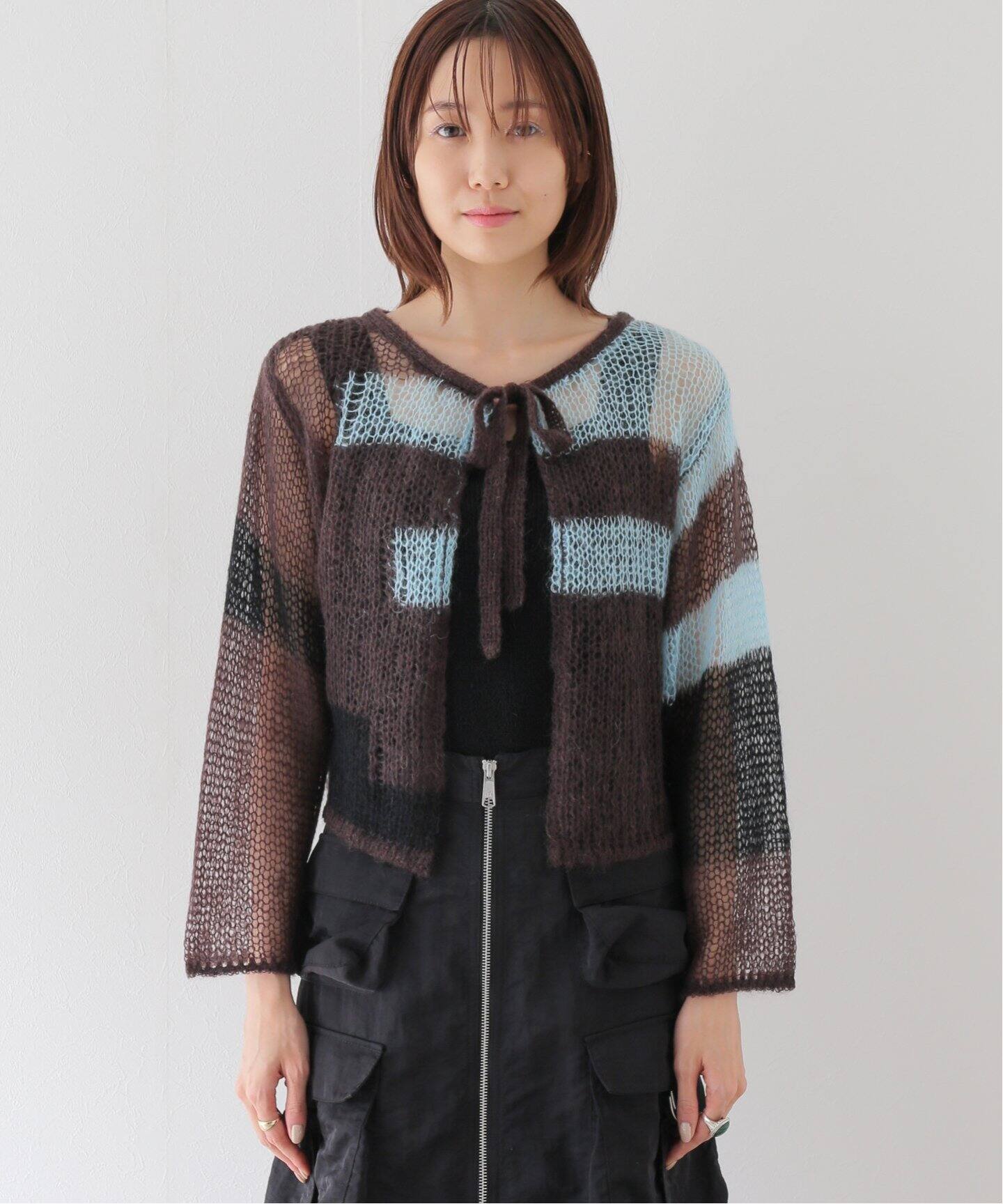 soduk / スドーク】パッチワーク ニットカーディガン（カーディガン  