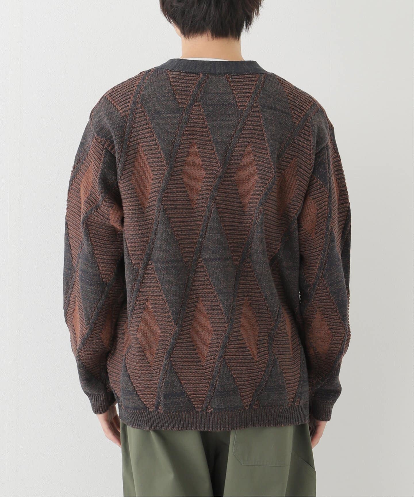 B&Y 別注 Son of the Chees BC CARDIGAN XL オーバーサイズ ジオメジャガードカーディガン（カーディガン