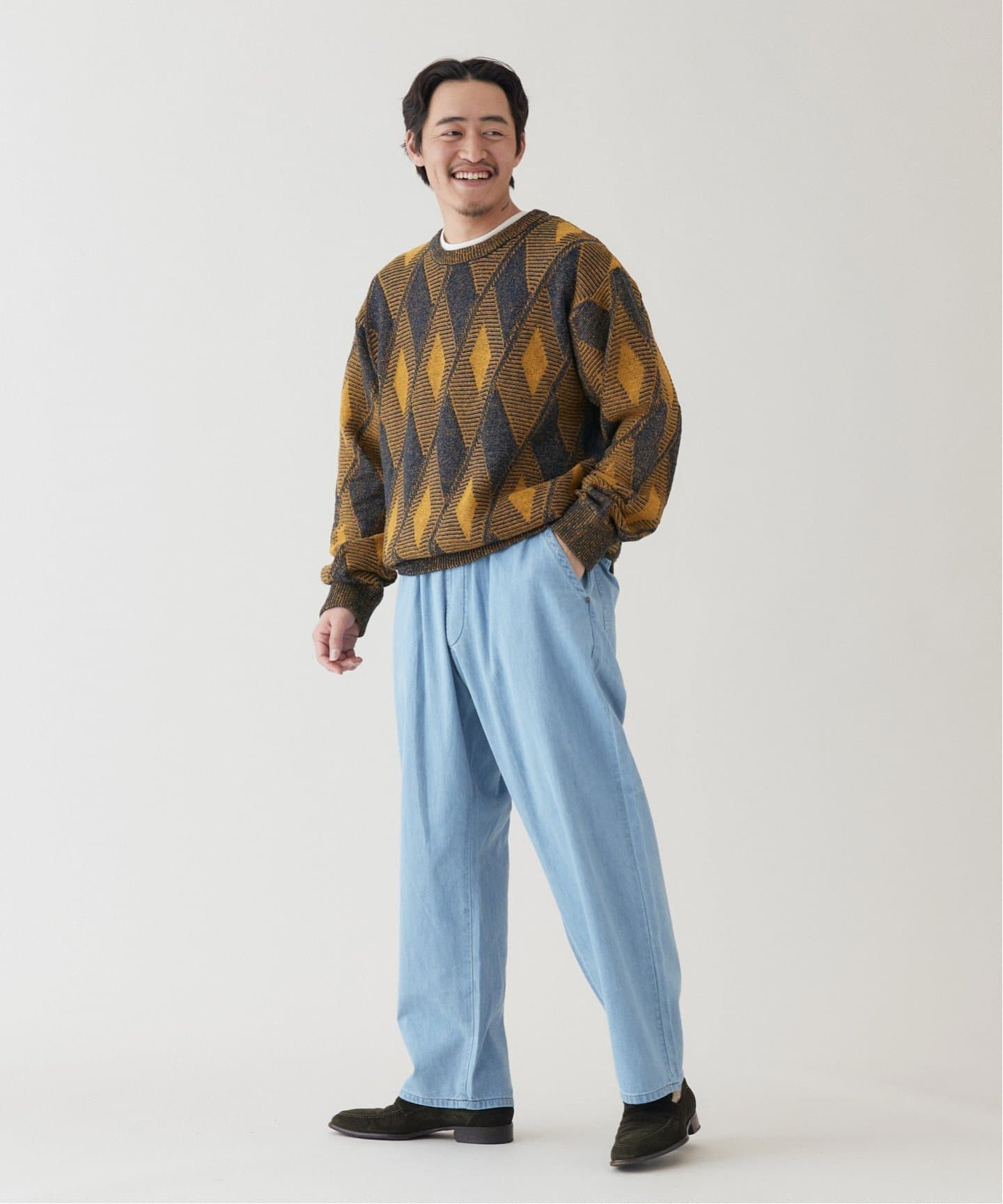 オーバーサイズ ジオメジャガードニット（ニット／セーター）｜B.C