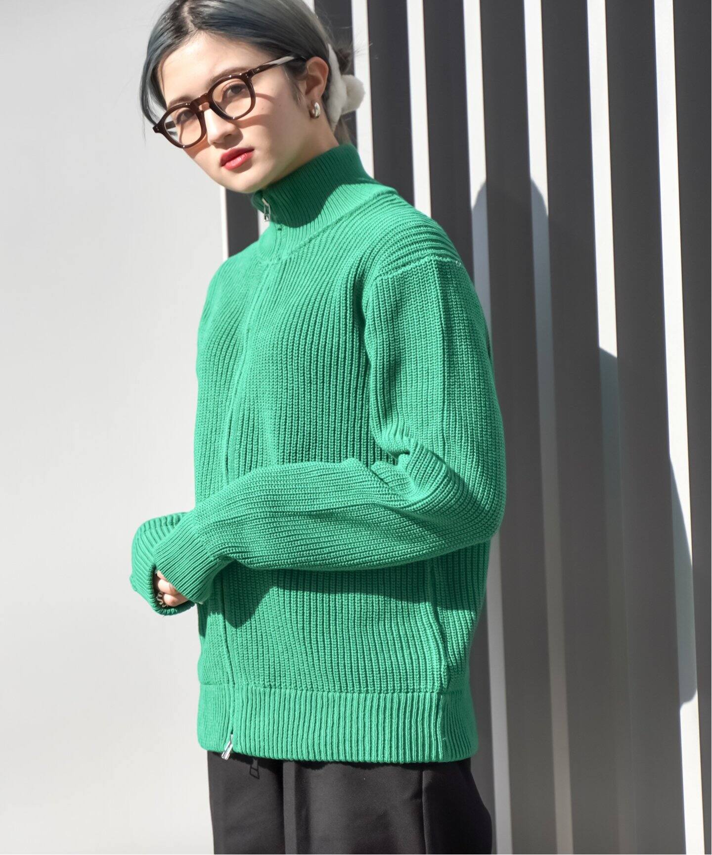 Diagram シューズプリントニットトップ DRIVERS ZIP KNIT（ニット／セーター）｜JOINT WORKS
