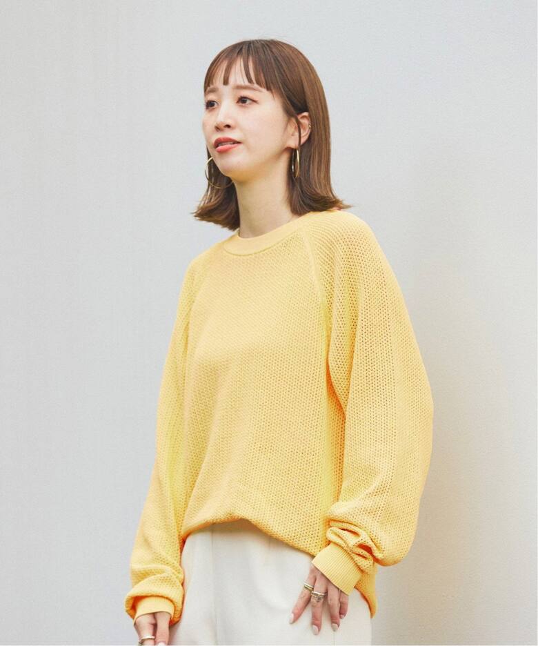 洗えるニット】COTTON LIKE 透かし編み メッシュプルオーバーニット 