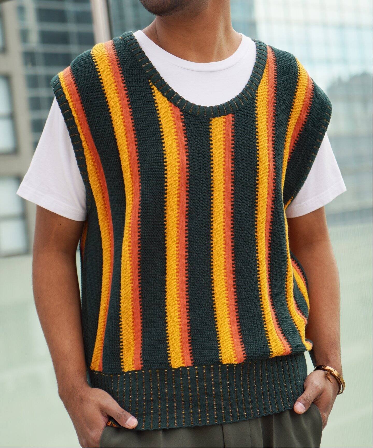 Sasquatchfabrix. / サスクワァッチファブリックス】ROOTS KNIT VEST 