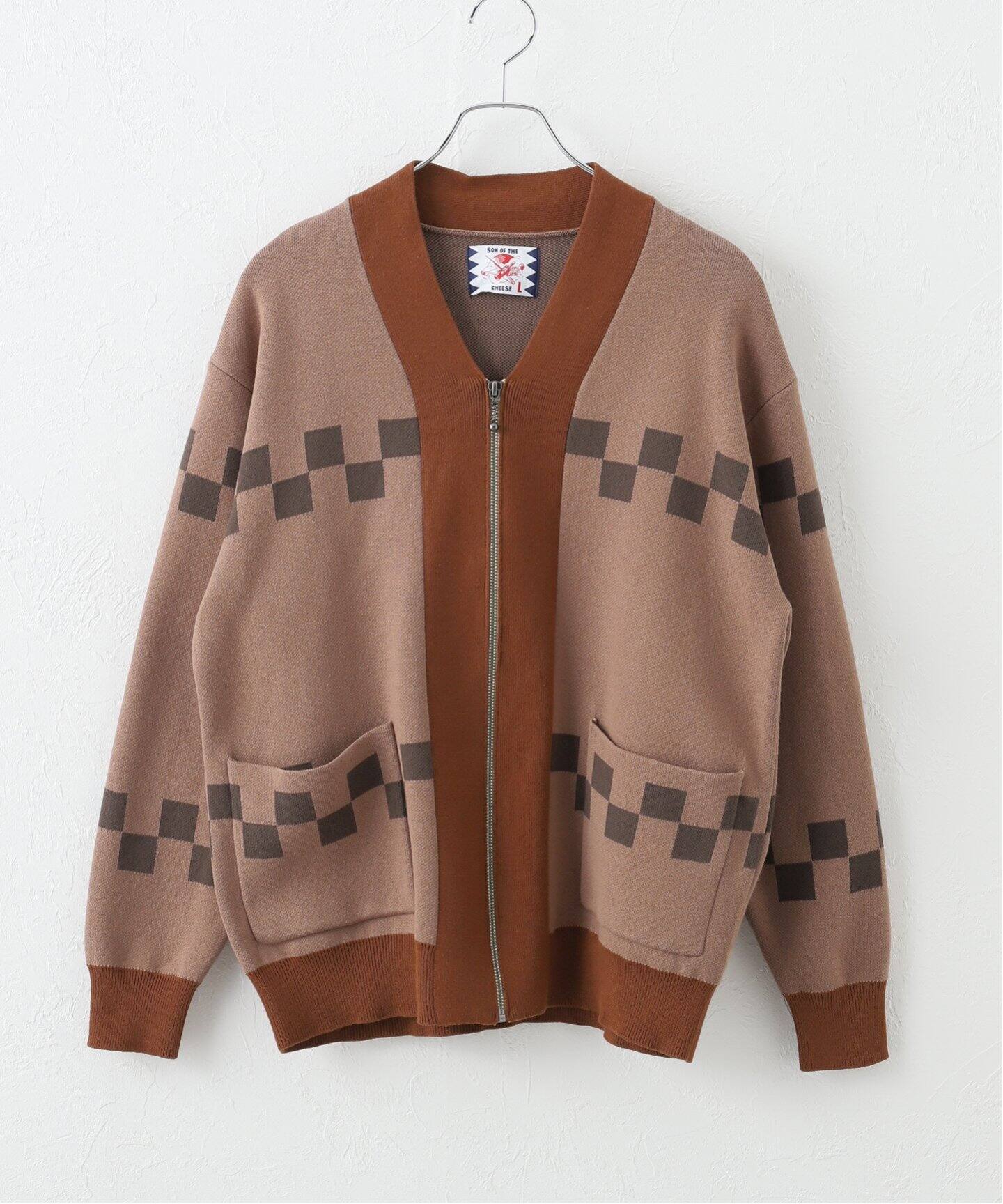 SON OF THE CHEESE / サノバチーズ】Chessboard Check カーディガン 