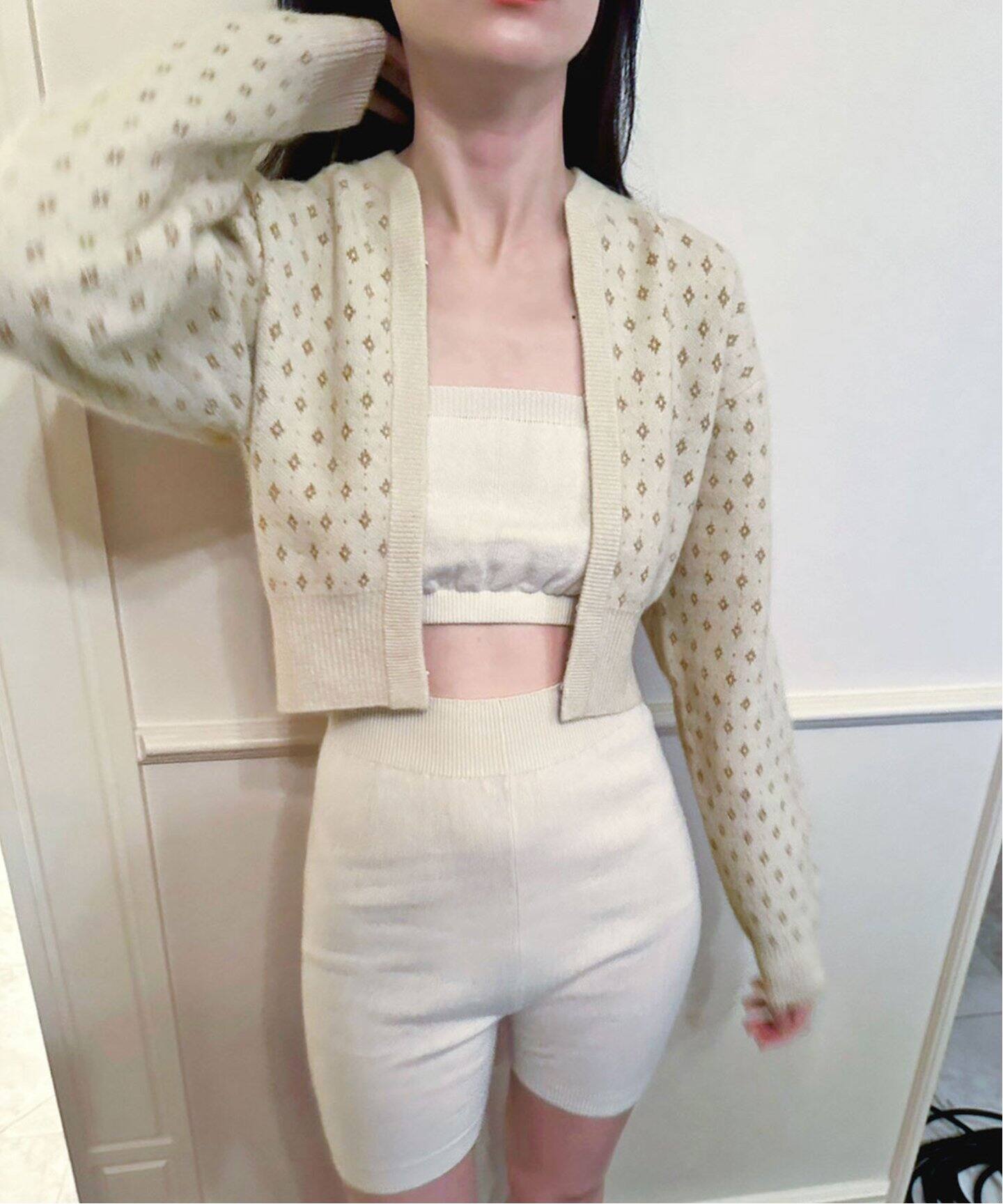 petite LULU ラメジャガードカーディガン（カーディガン）｜EDIT.FOR  