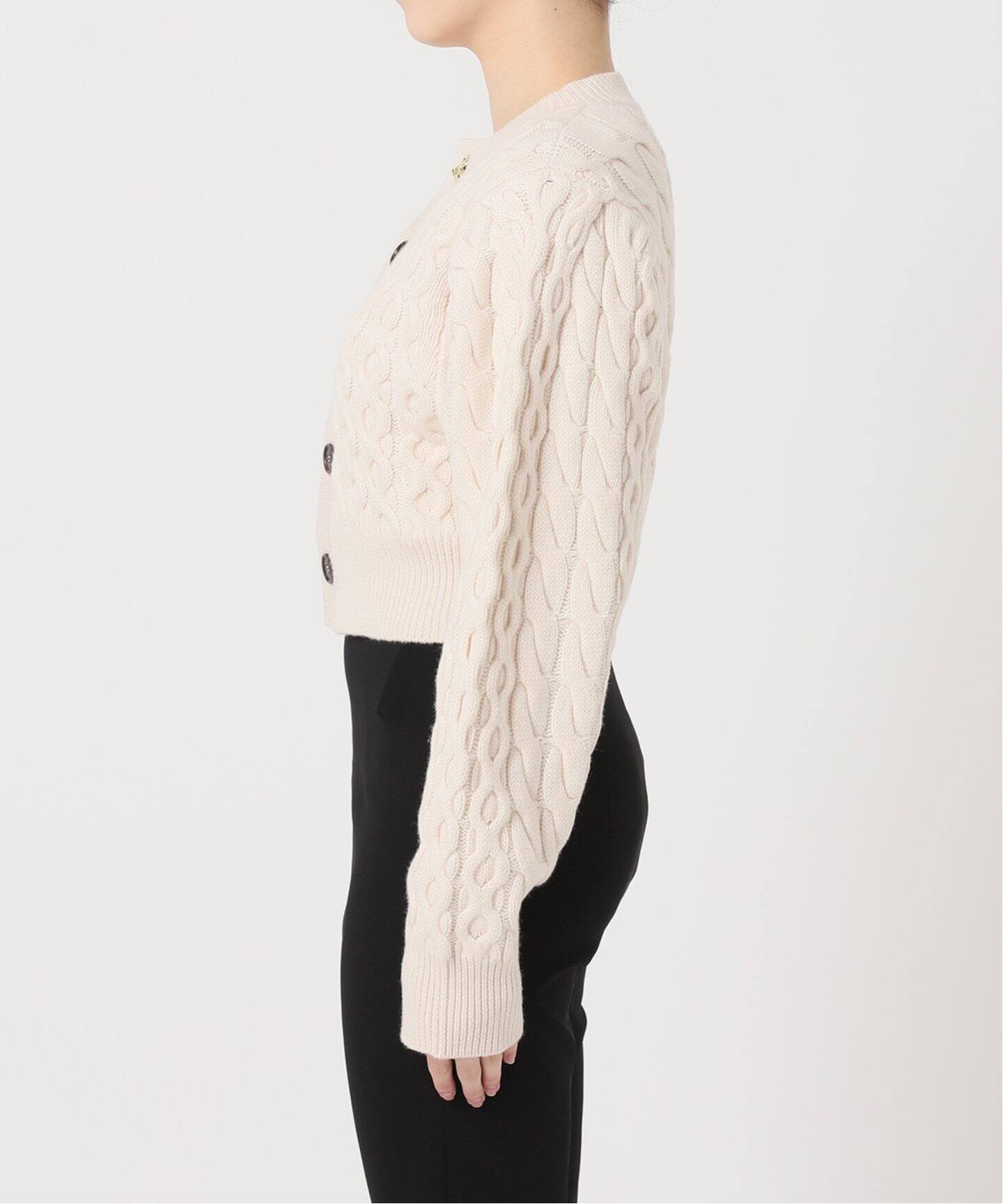 VIVIANO / ヴィヴィアーノ】2 tone Cropped Cardigan（ニット  