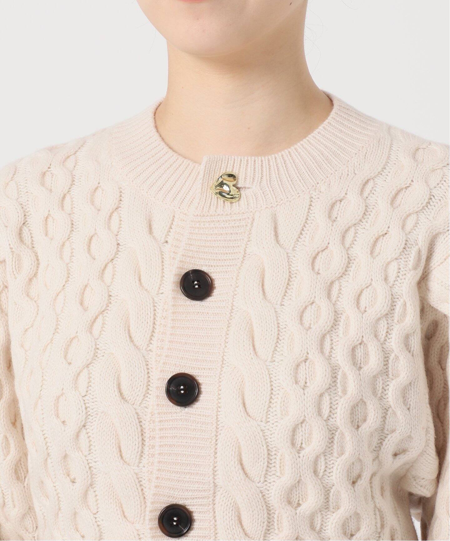 VIVIANO / ヴィヴィアーノ】2 tone Cropped Cardigan（ニット  