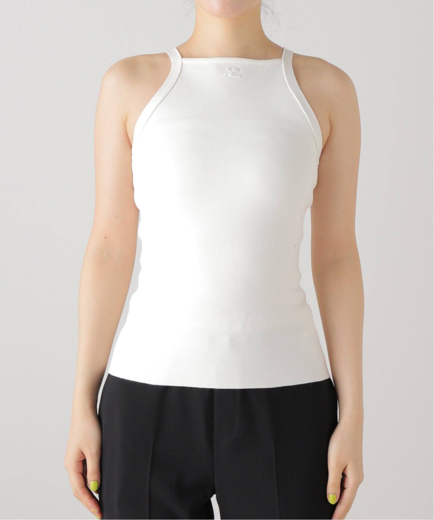 新品】Courrèges クレージュ タンクトップ バイカラー トップス 38 ぱく 