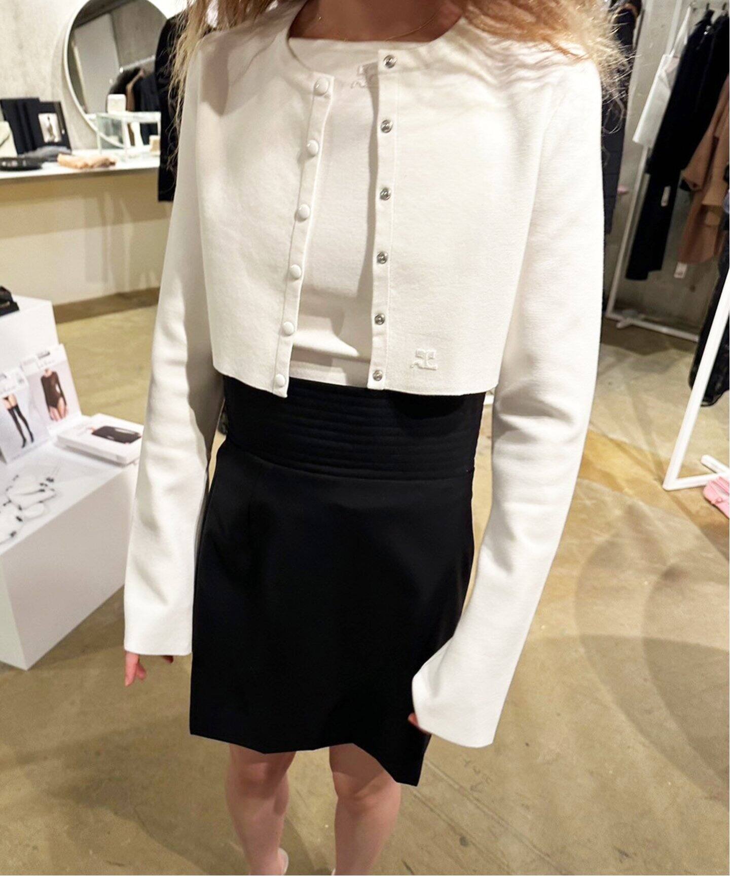 COURREGES/クレージュ】MILANO KNIT CROPPED カーディガン 