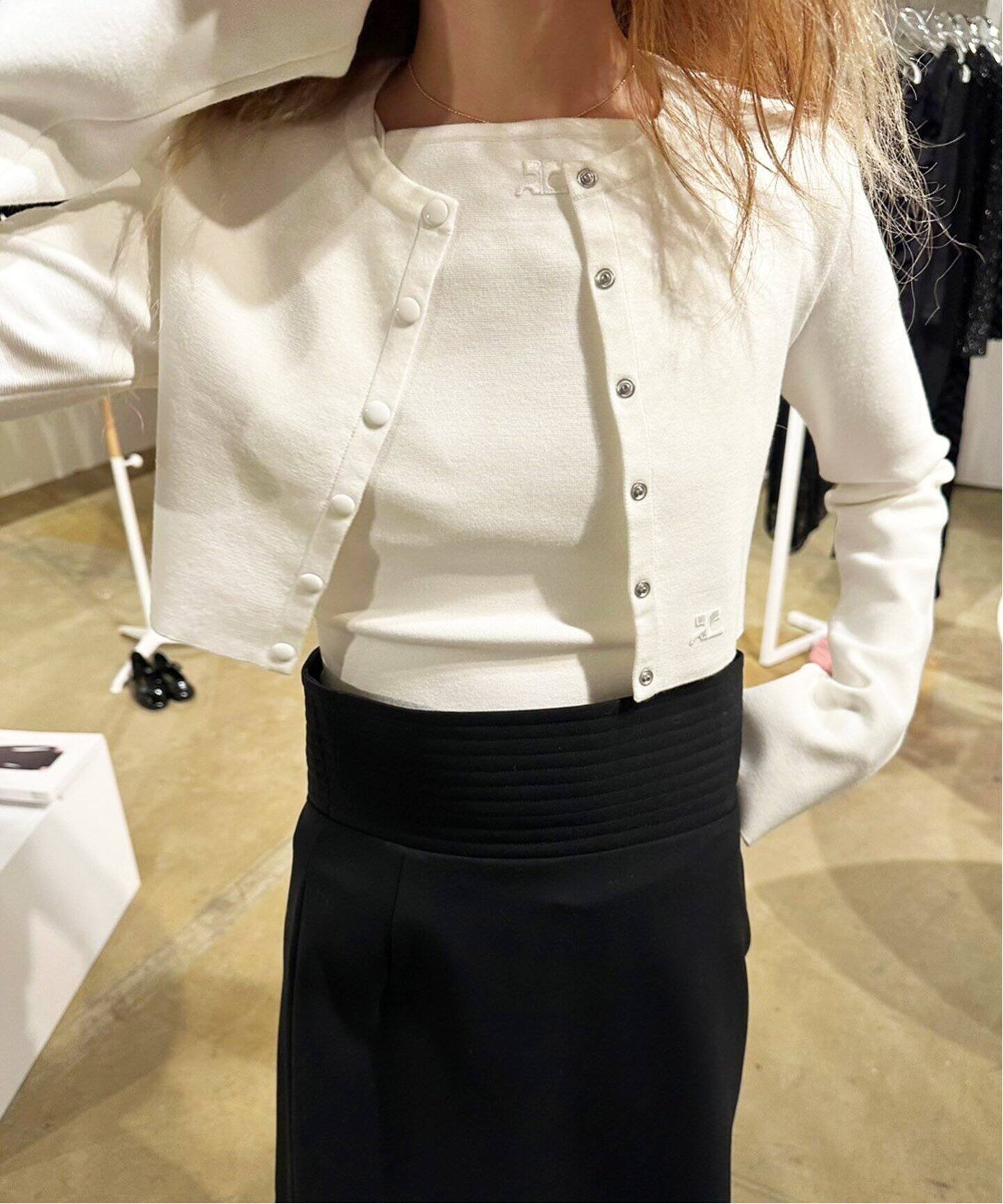 COURREGES/クレージュ】MILANO KNIT CROPPED カーディガン  