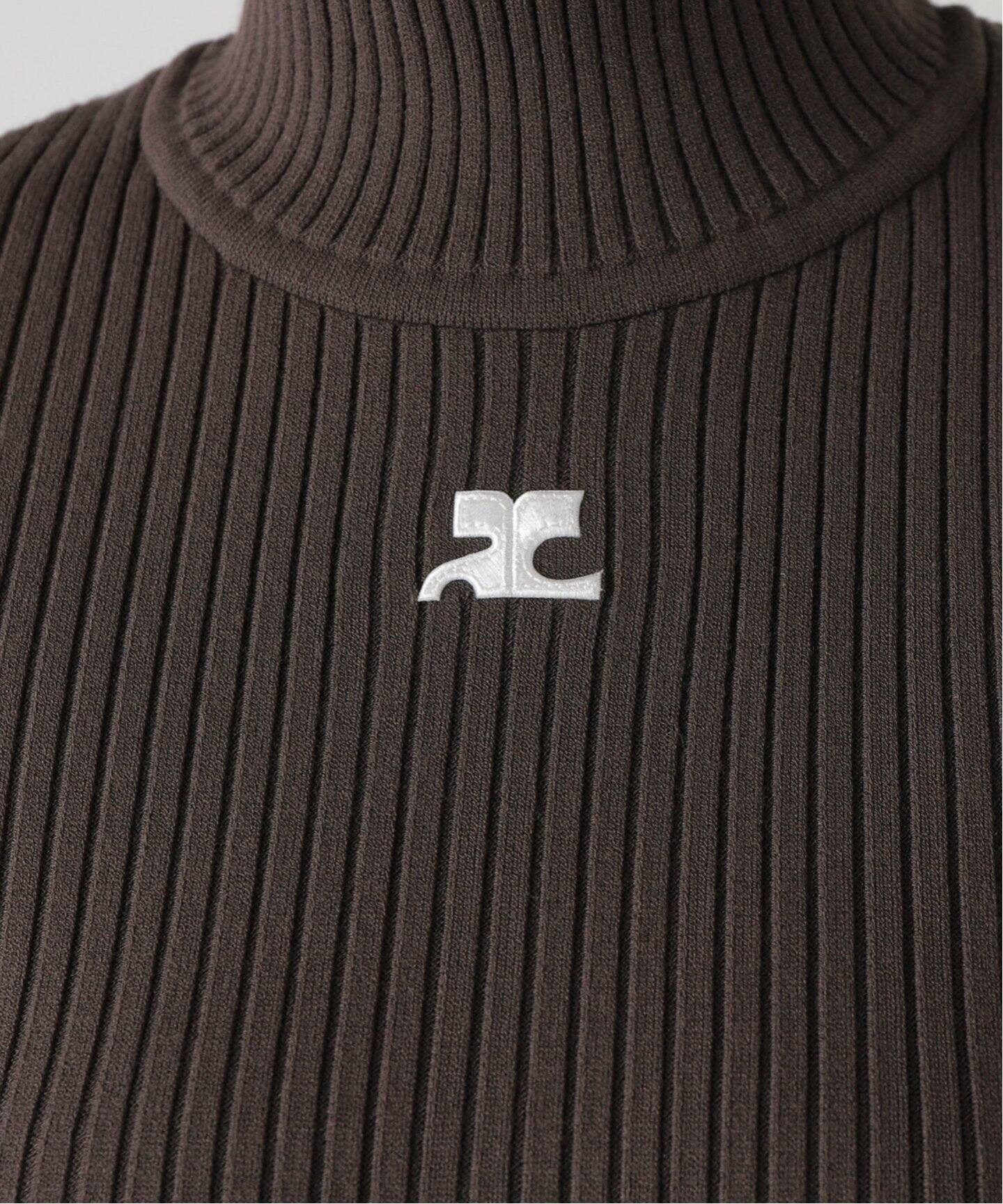 COURREGES/クレージュ】MOCKNECK RIB KNIT SWEATER（ニット／セーター 