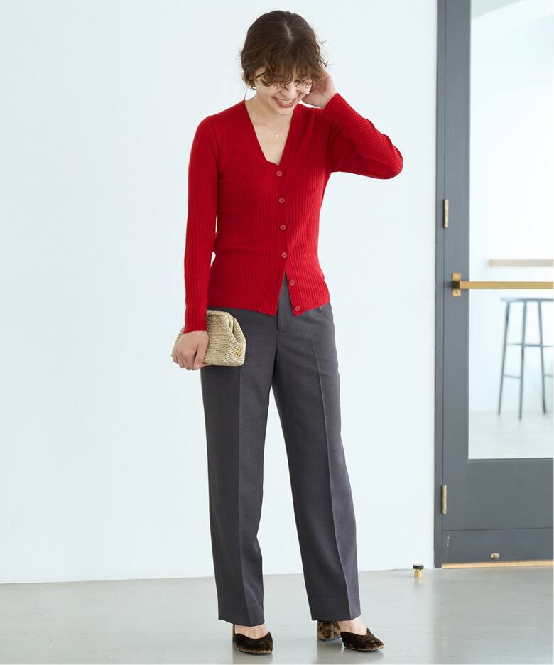 Jesi ワイドリブ Vネックカーディガン（カーディガン）｜IENA（イエナ  