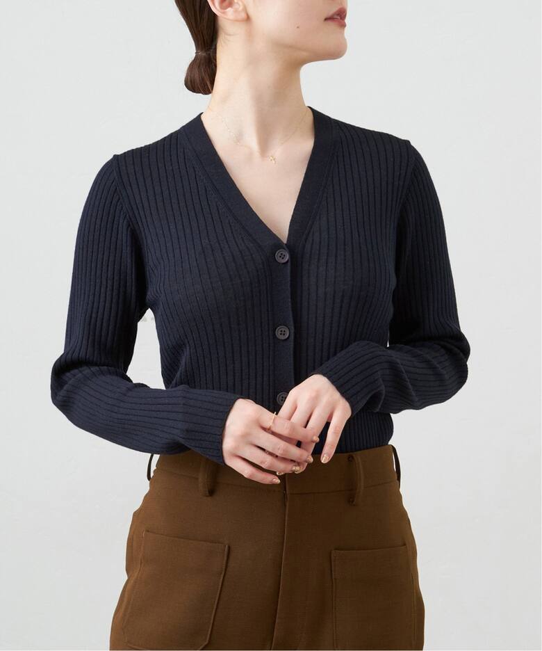 Jesi ワイドリブ Vネックカーディガン（カーディガン）｜IENA（イエナ  