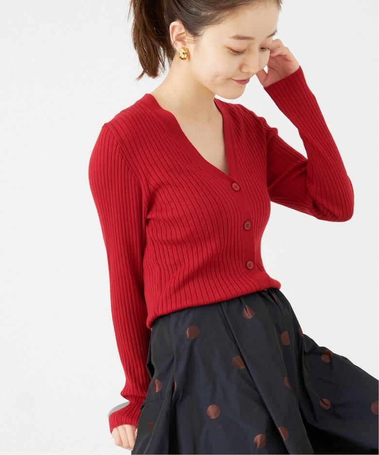 Jesi ワイドリブ Vネックカーディガン（カーディガン）｜IENA（イエナ  