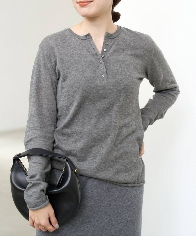 オーガニックコットンヘンリーネックプルオーバー（Tシャツ  