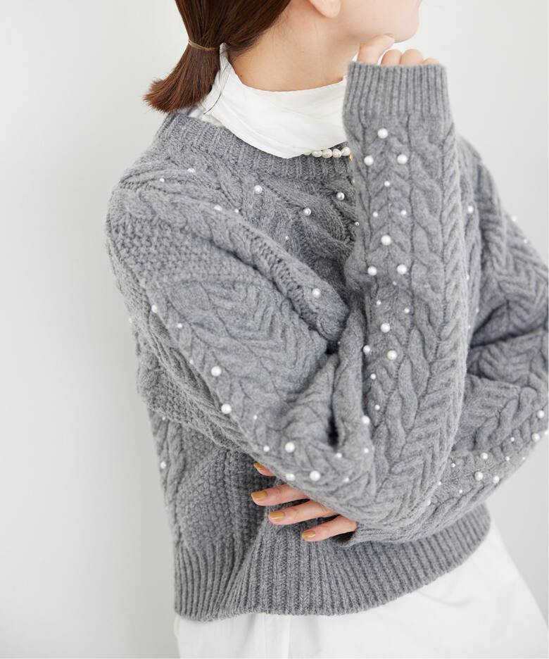 パールツキケーブルプルオーバー（ニット／セーター）｜IENA（イエナ  