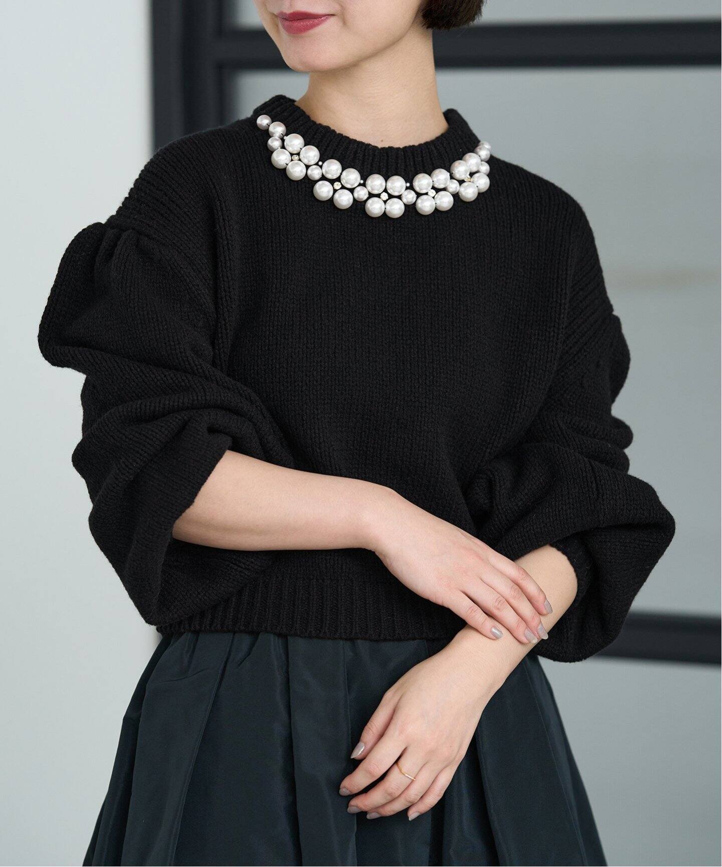 パールネックニットプルオーバー（ニット／セーター）｜IENA（イエナ  