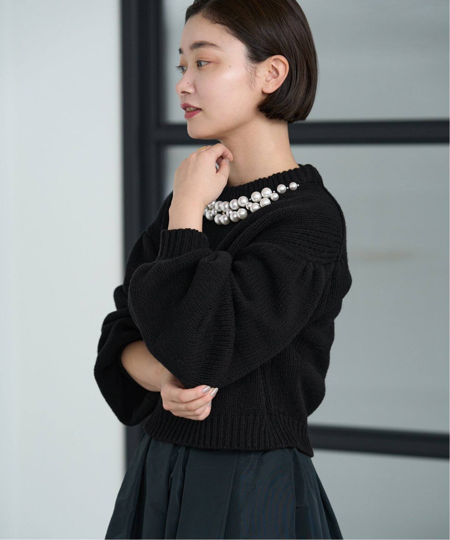 パールネックニットプルオーバー（ニット／セーター）｜IENA（イエナ  