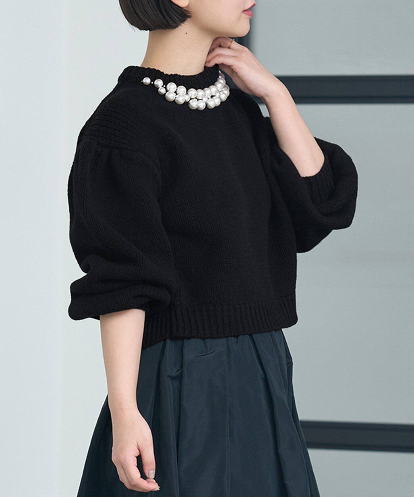 パールネックニットプルオーバー（ニット／セーター）｜IENA（イエナ  