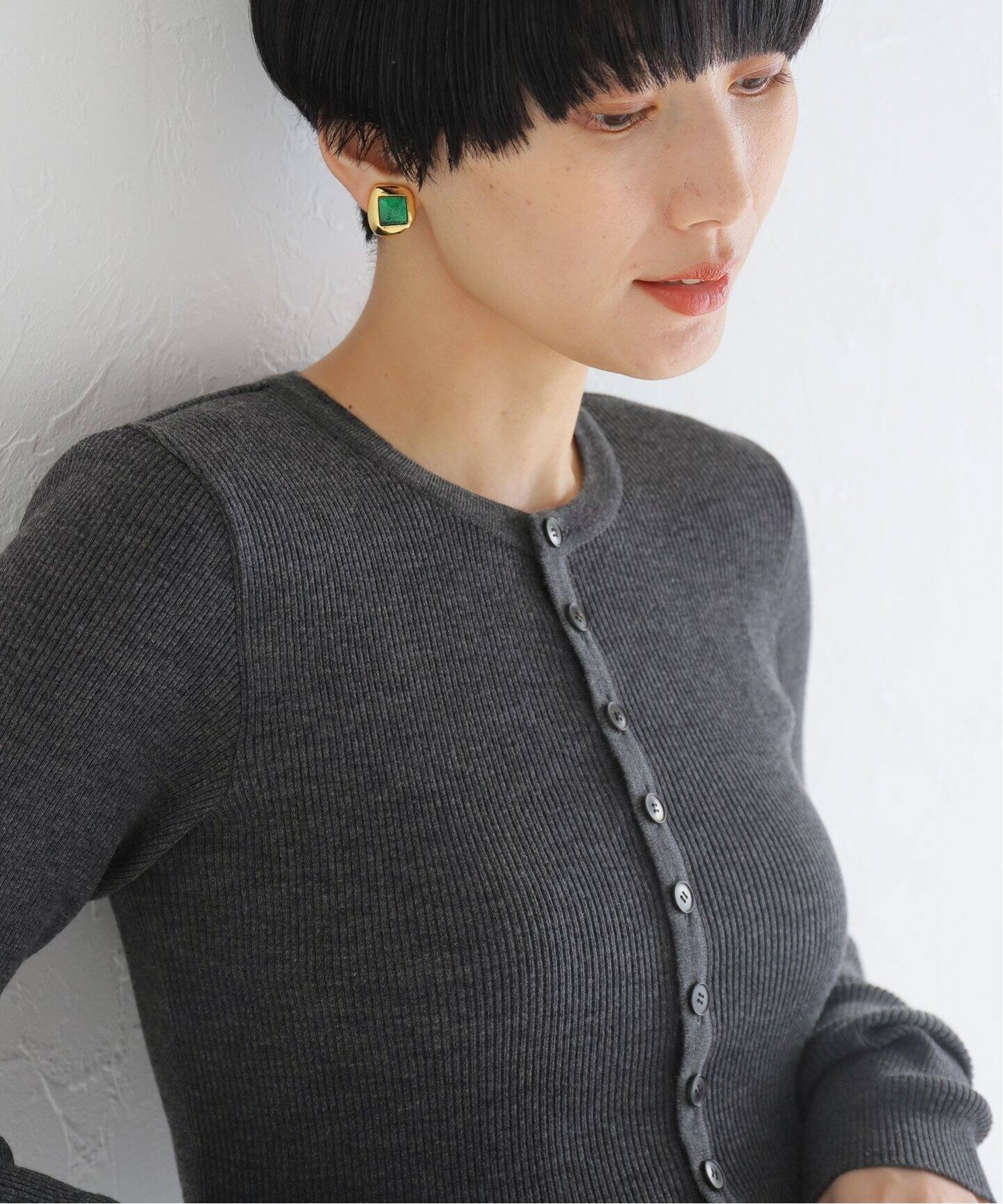 AURALEE/オーラリー】SUPER FINE HG RIB ショートカーディガン  