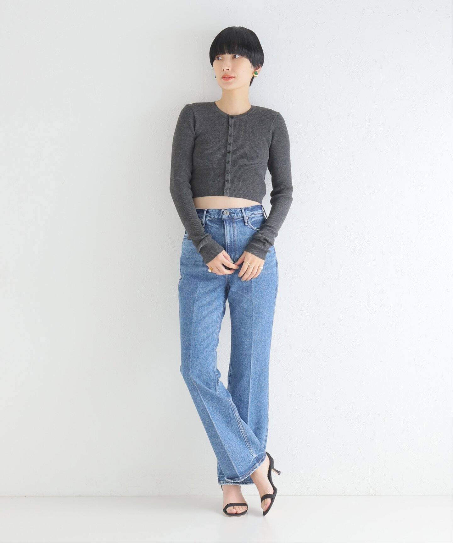 AURALEE/オーラリー】SUPER FINE HG RIB ショートカーディガン  