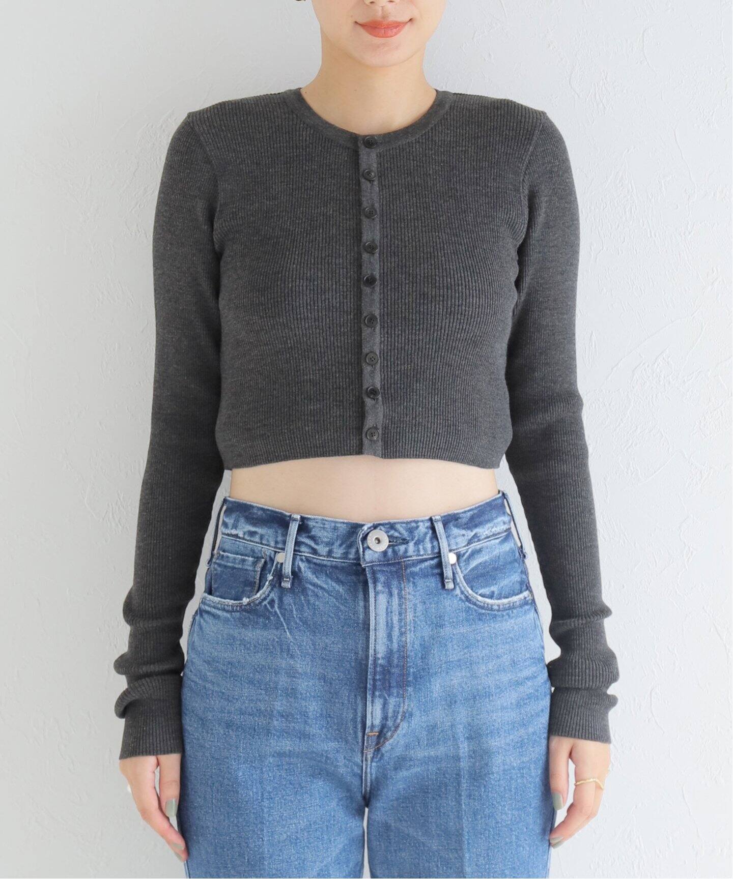 AURALEE/オーラリー】SUPER FINE HG RIB ショートカーディガン  