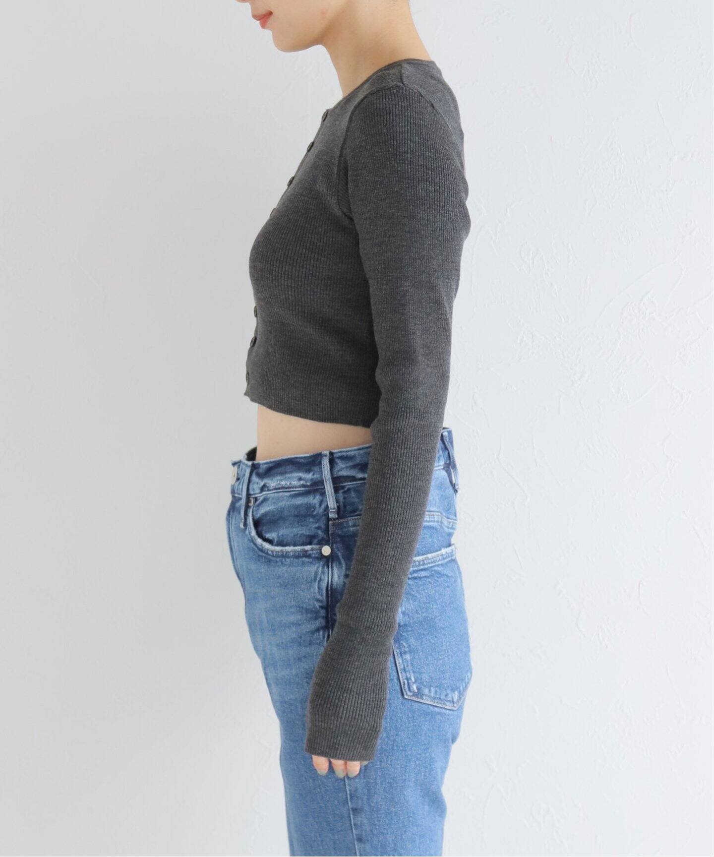 AURALEE/オーラリー】SUPER FINE HG RIB ショートカーディガン  