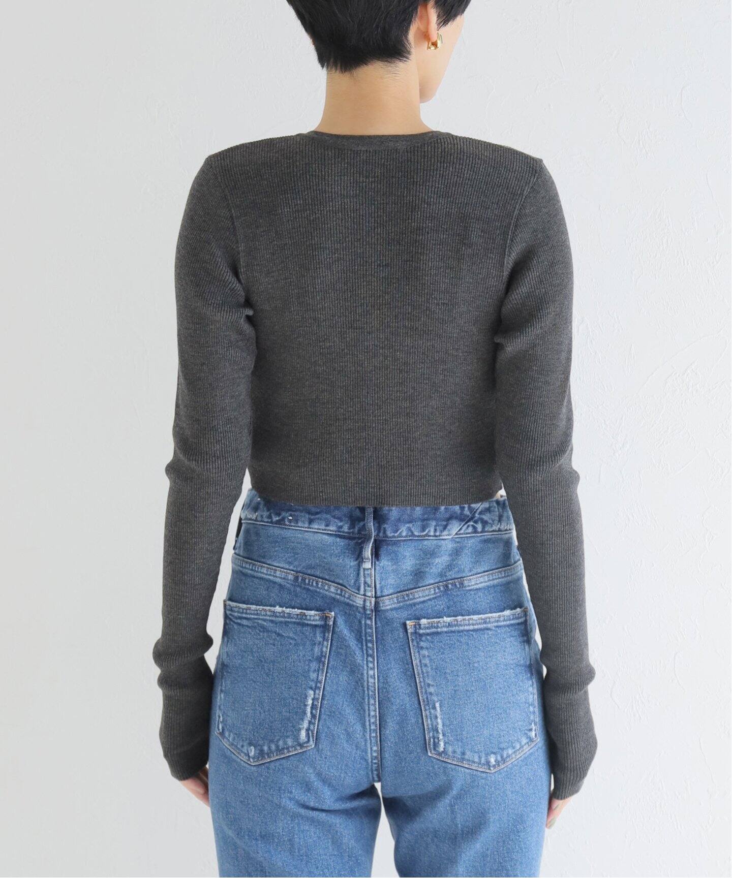 AURALEE/オーラリー】SUPER FINE HG RIB ショートカーディガン  