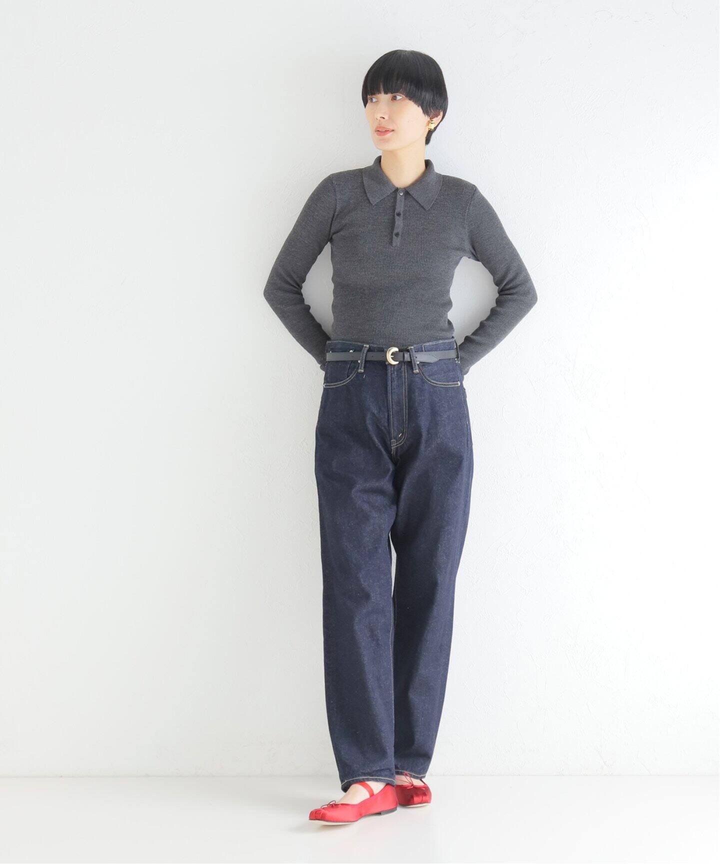 AURALEE/オーラリー】SUPER FINE HG RIB POLO ニットプルオーバー 