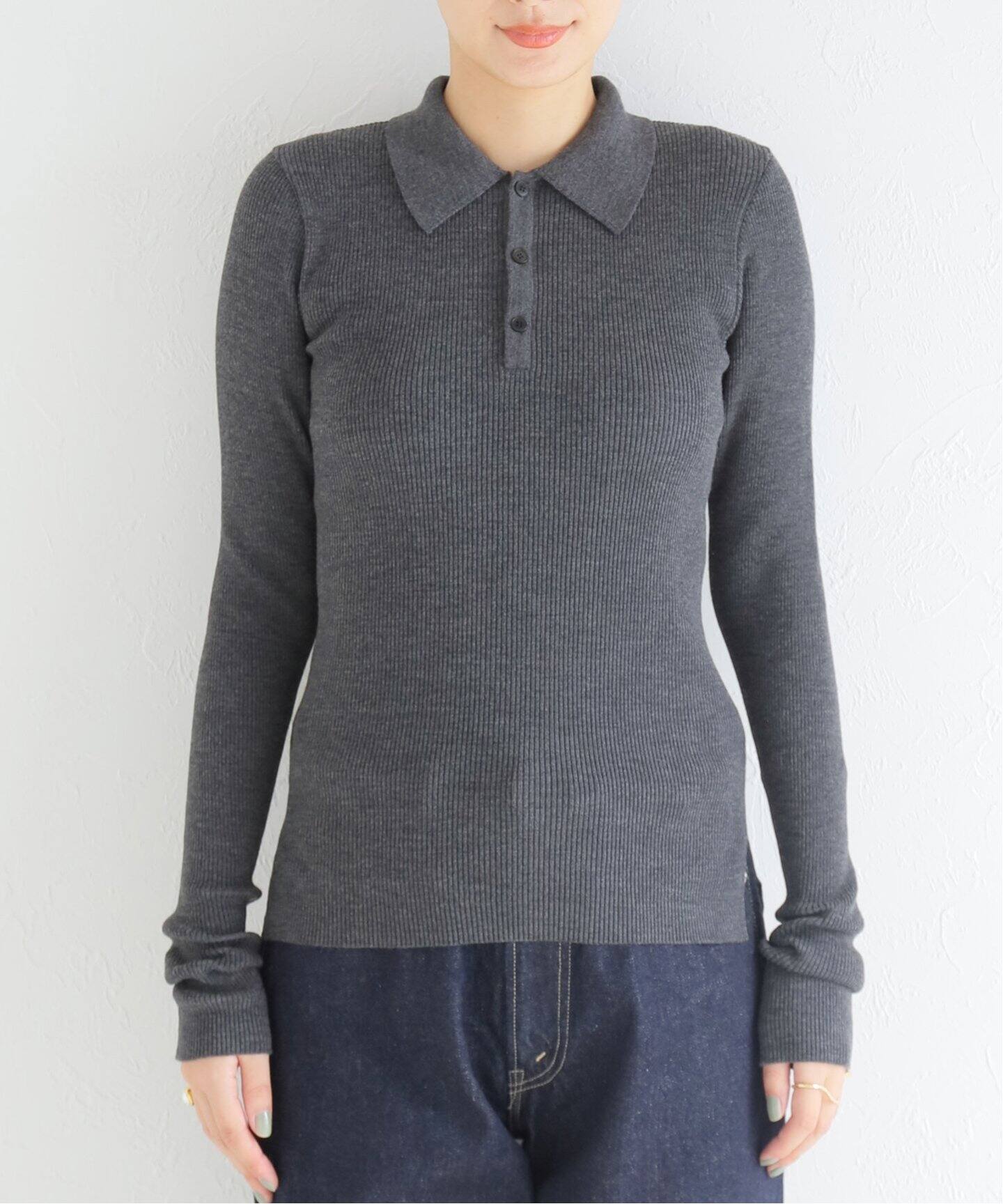 AURALEE/オーラリー】SUPER FINE HG RIB POLO ニットプルオーバー  