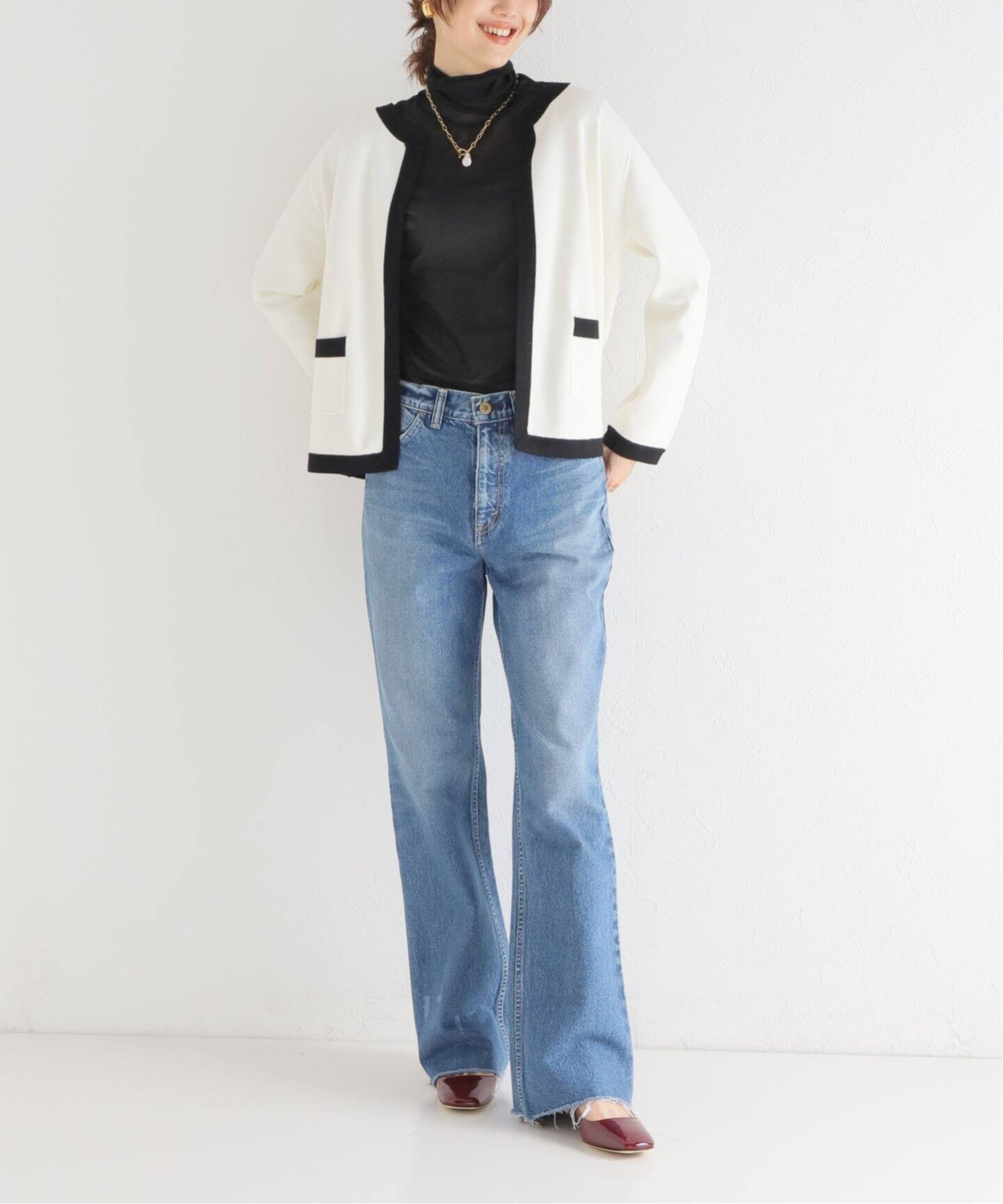 MADISONBLUE/マディソンブルー】NO COLLAR SHORT JK カーディガン 