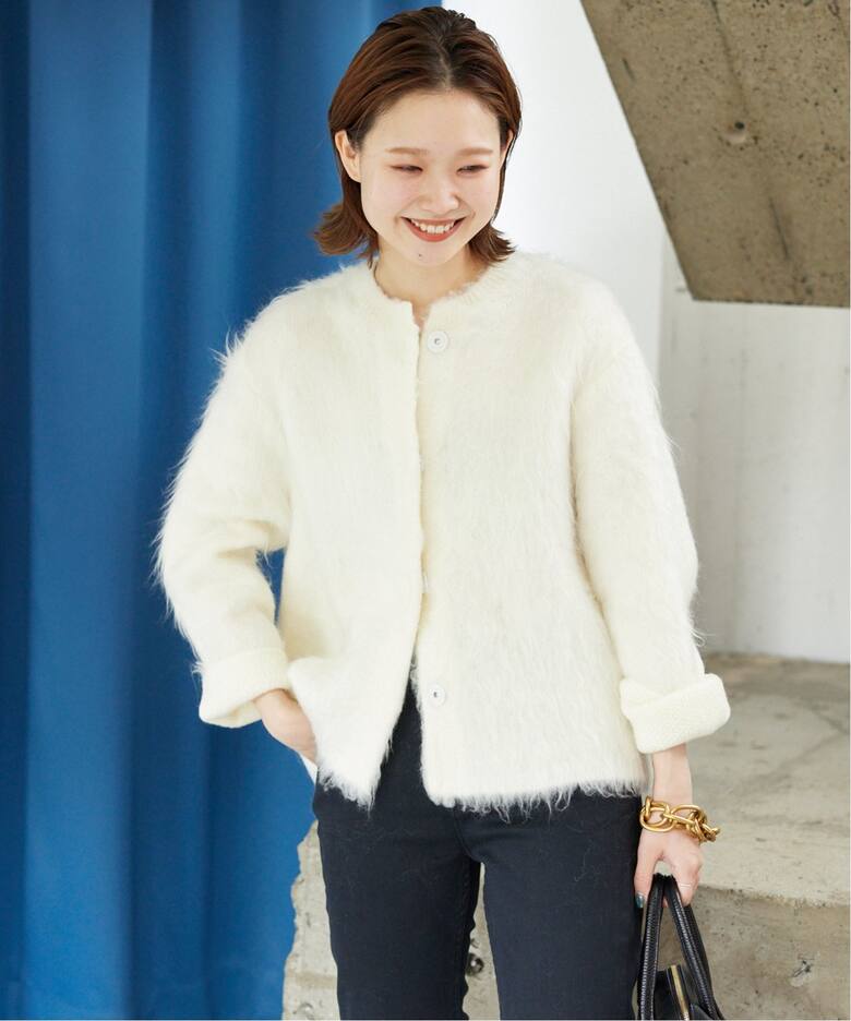 SLOBE INEA シャギーニットカーディガン 