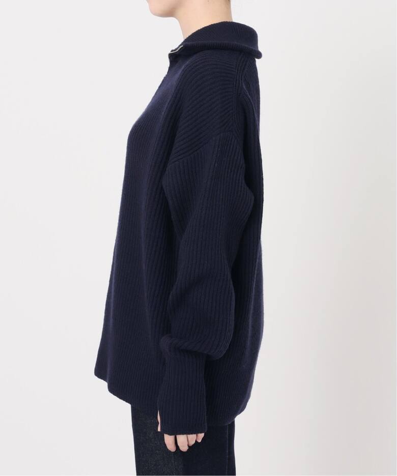 追加2》French wool畦ハーフジップニットプルオーバー（ニット  