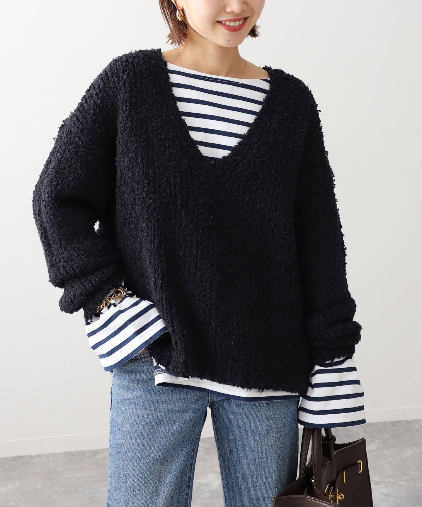 W/Ry ローゲージVネックニット（ニット／セーター）｜SLOBE IENA  