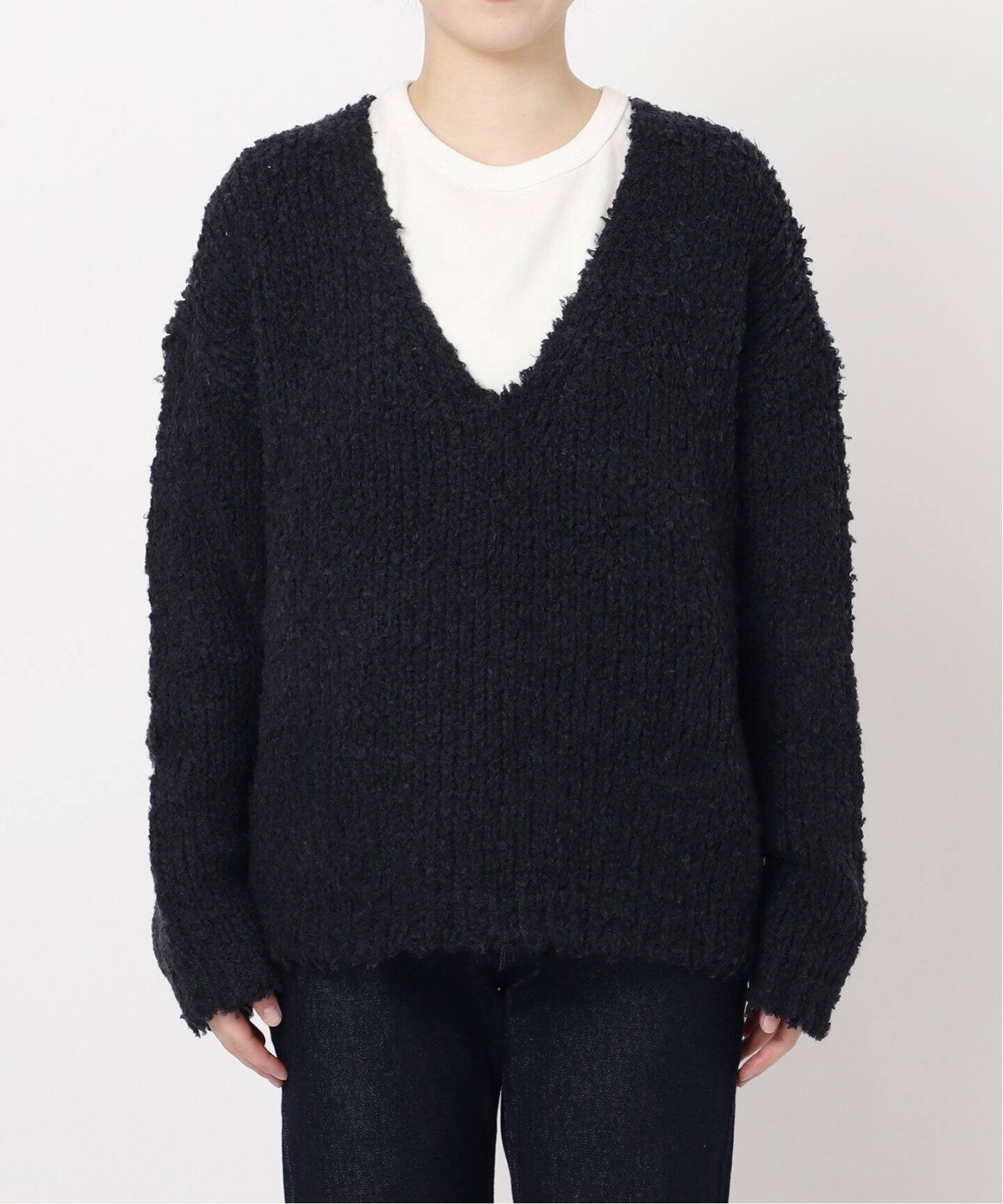 W/Ry ローゲージVネックニット（ニット／セーター）｜SLOBE IENA  