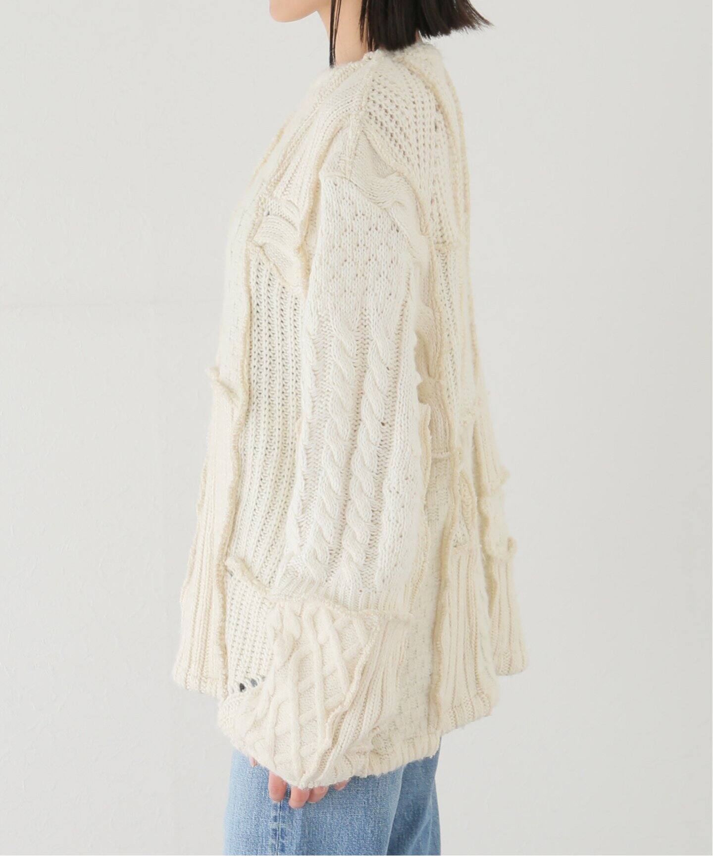 激安通販新作 SEEALL / シーオール】PATCHWORK CABLE ニット（ニット トップス