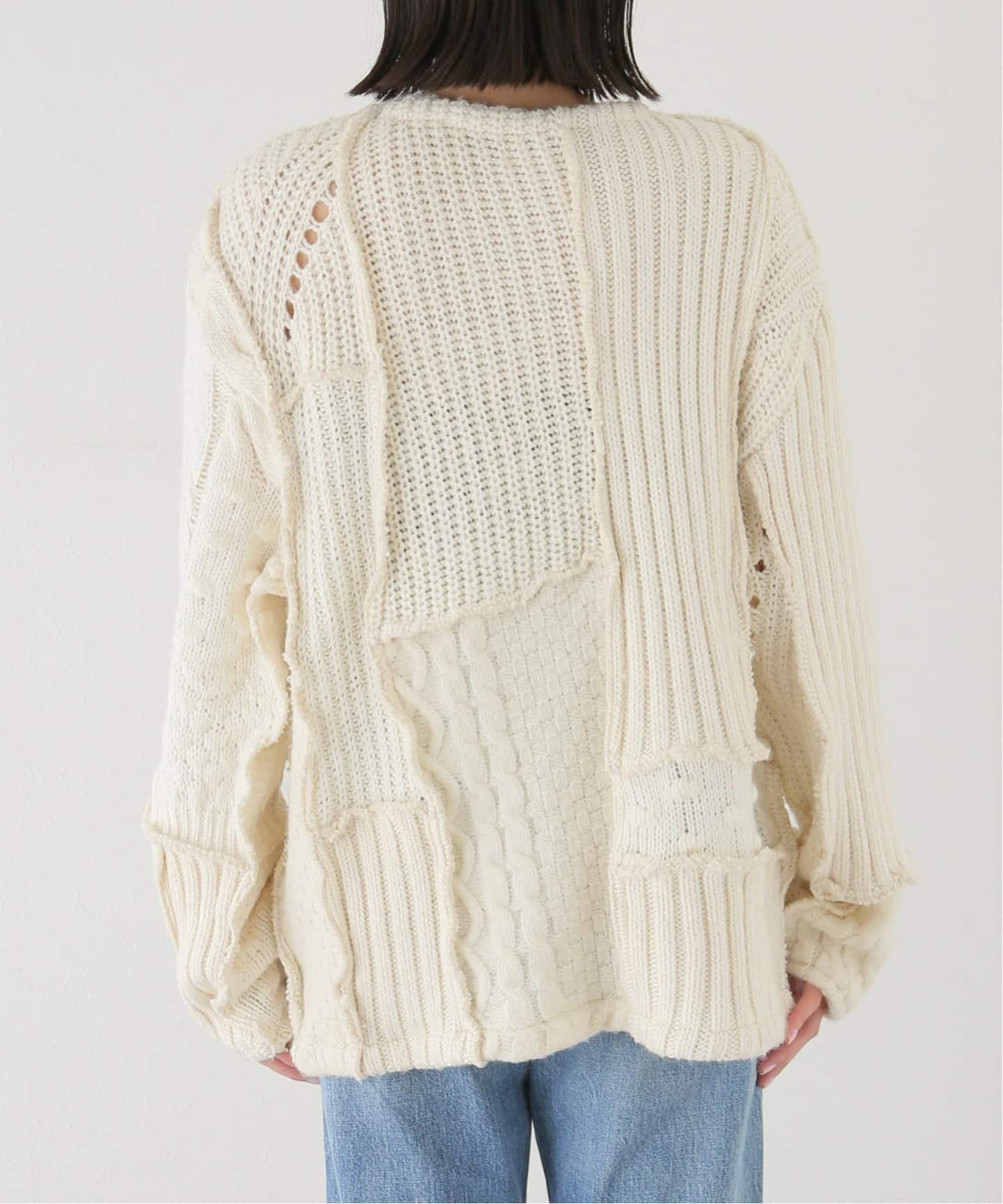 SEEALL / シーオール】PATCHWORK CABLE ニット（ニット