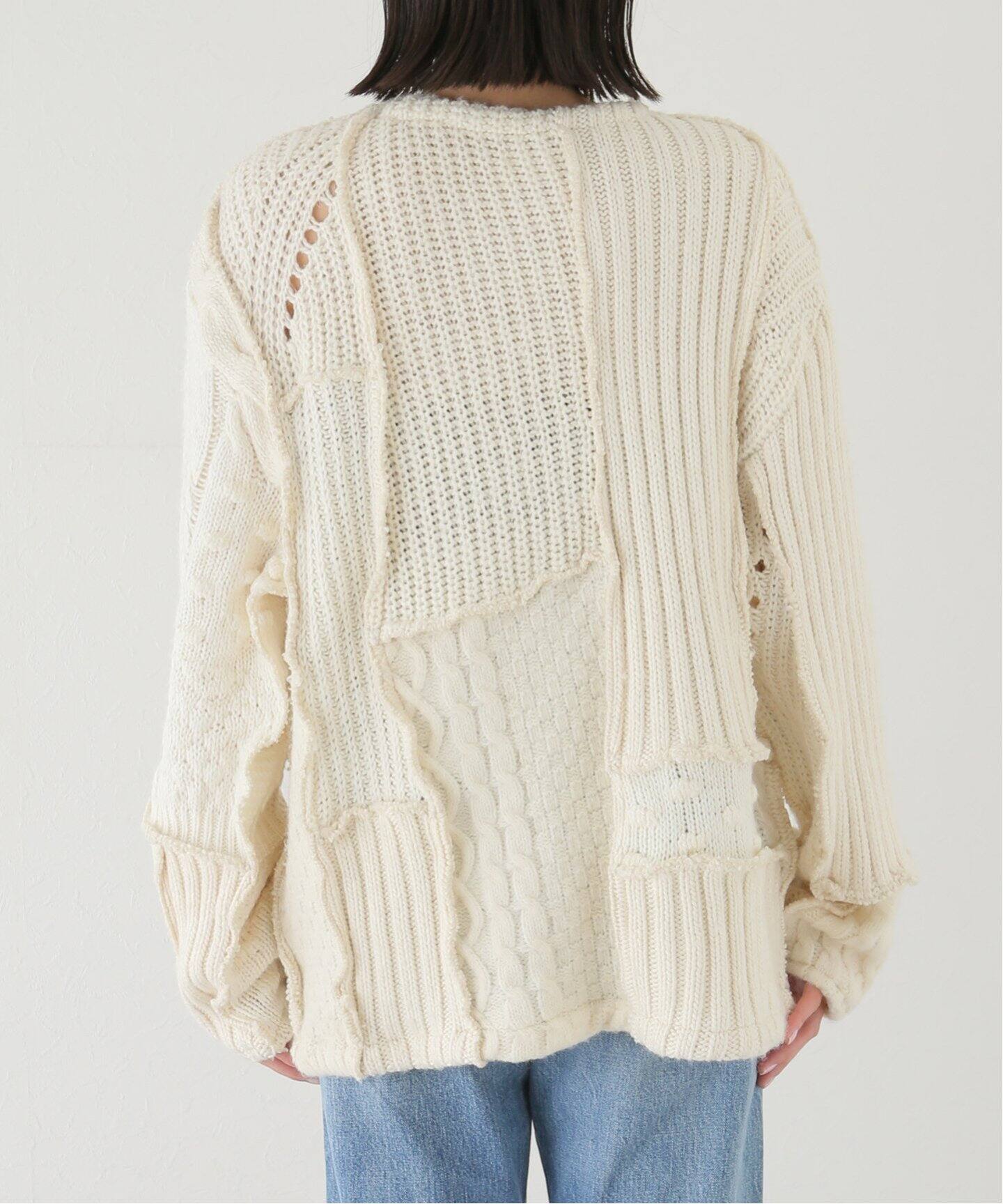 SEEALL / シーオール】PATCHWORK CABLE ニット（ニット／セーター 