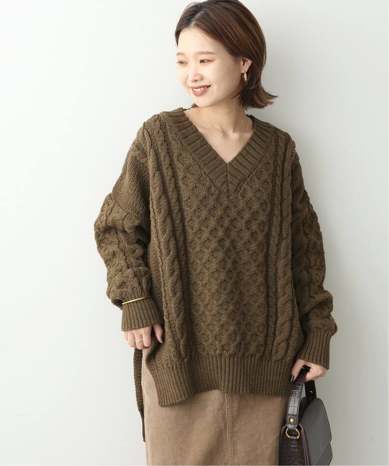 Oldderby Knitwear】メリノウールVネックプルオーバー（ニット 