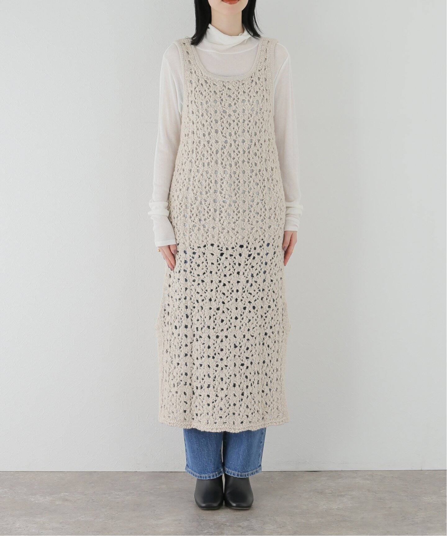 AMOMENTO / アモーメント】クロシェニットドレス（ニット／セーター  