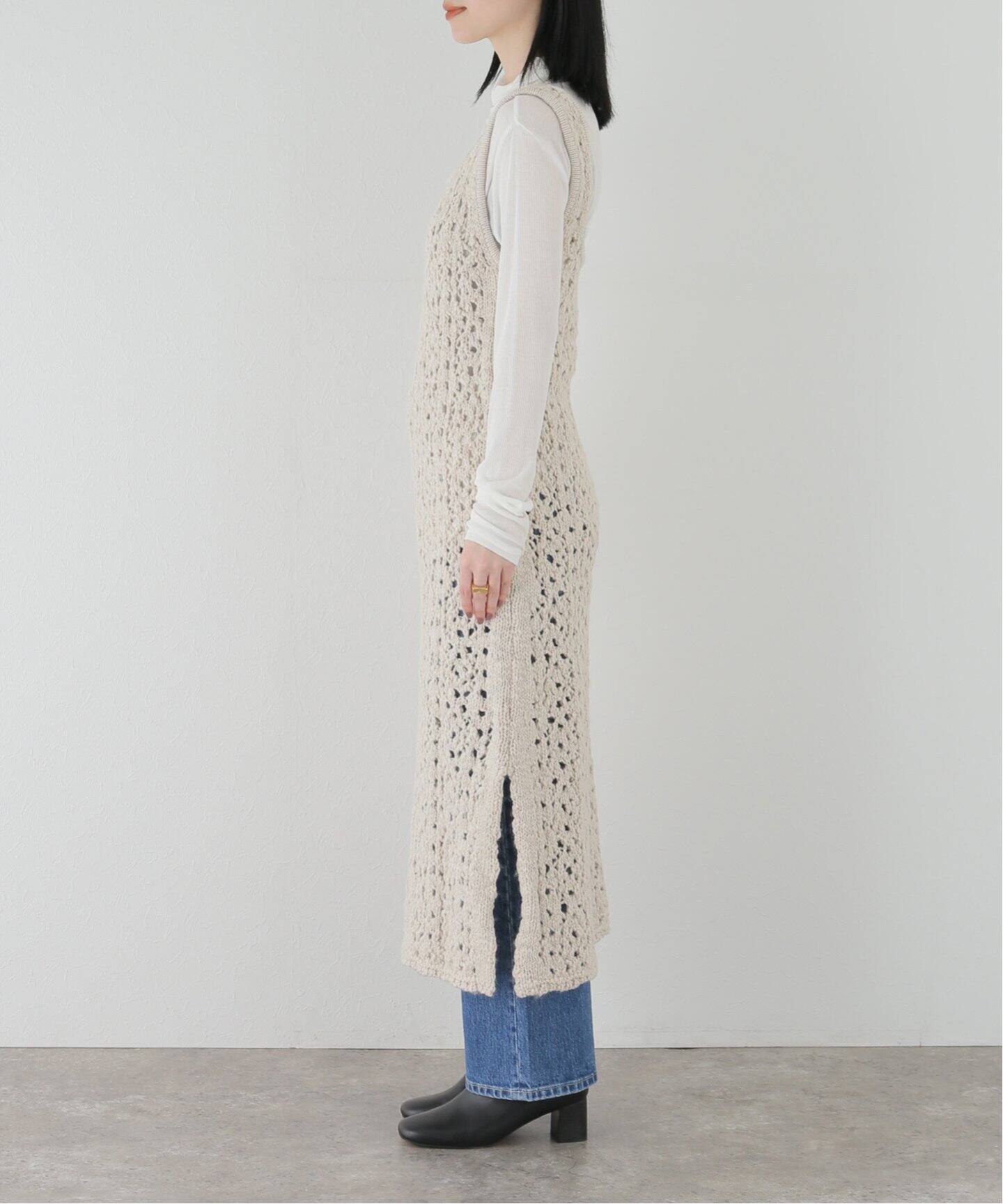 AMOMENTO / アモーメント】クロシェニットドレス（ニット／セーター  